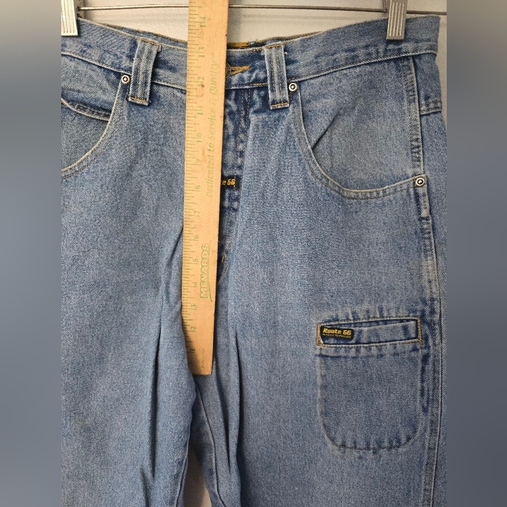 RARE Vintage 90s y2k Route 66 Carpenter Skater Streetwear Baggy Jeans Mens 32x30 - Picture 7 of 9